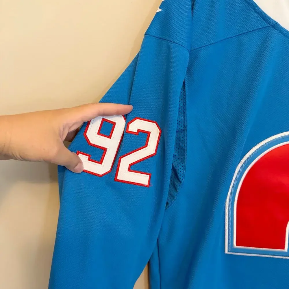 Fanatics X NHL Quebec Nordiques Jersey Mens 52 Blue Gabriel Landeskog Sports NWT